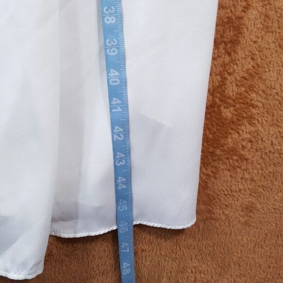 WEWOREWHAT Womens Dress Medium White Midi Charmeuse Corset Empire Minimalist - Picture 10 of 12